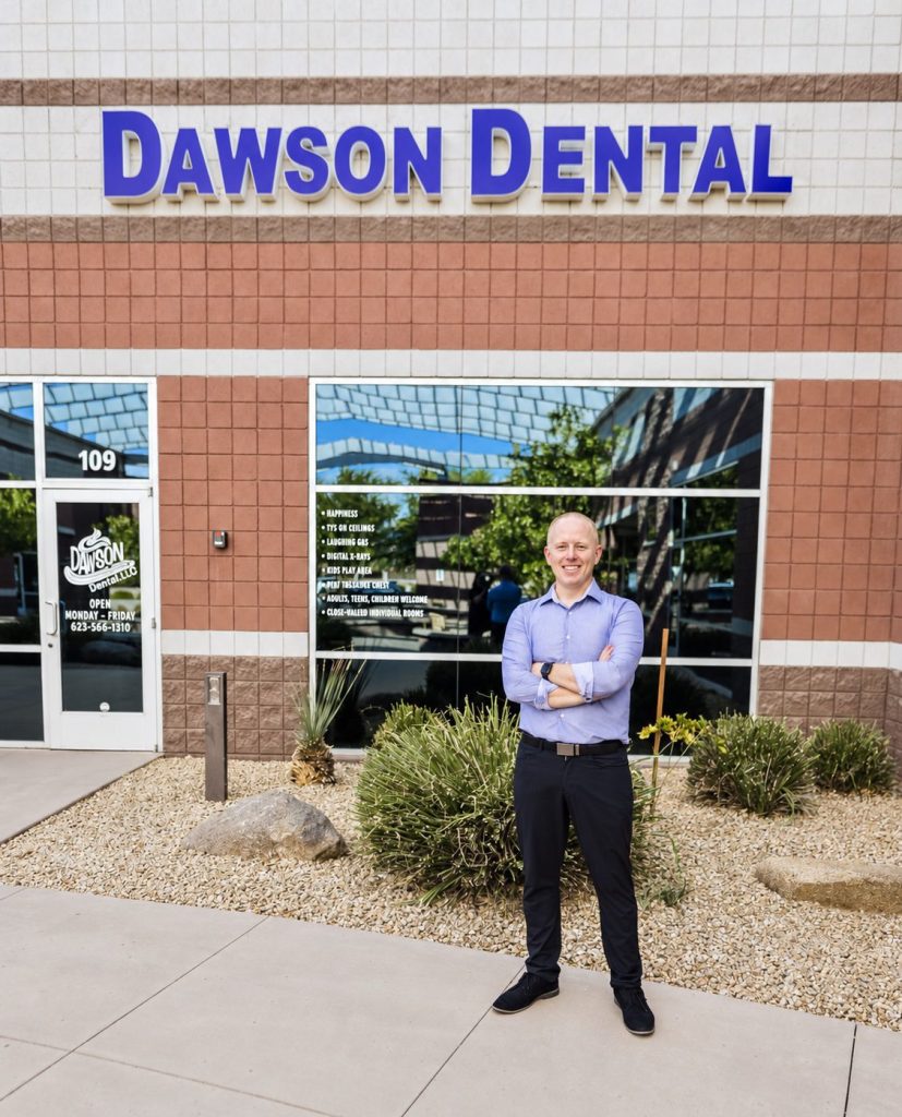 Dr. Brandon Dawson outside Dawson Dental in Peoria, where Restful Sleep Center sees patients